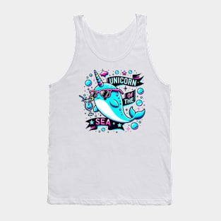 Funny Narwhal Unicorn of the Seas Tank Top